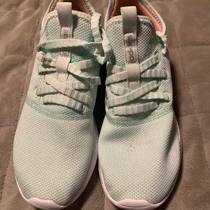 Adidas cloud foam mint green tennis shoe